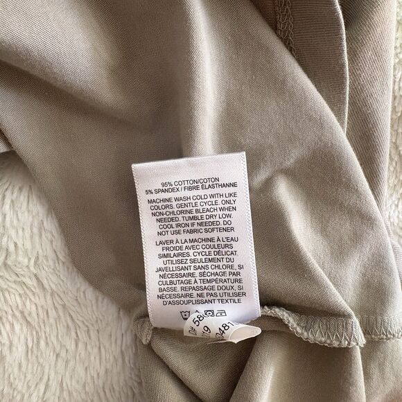 Express Mens Moisture Wicking Short Sleeve Polo Size Medium Beige Stretch Casual - Picture 3 of 7